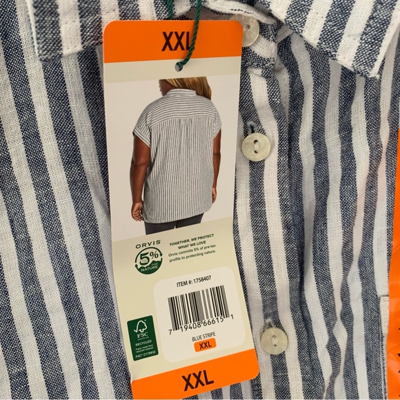 Orvis Top NWT Linen Blend Button Up Size XXL - Picture 7 of 15